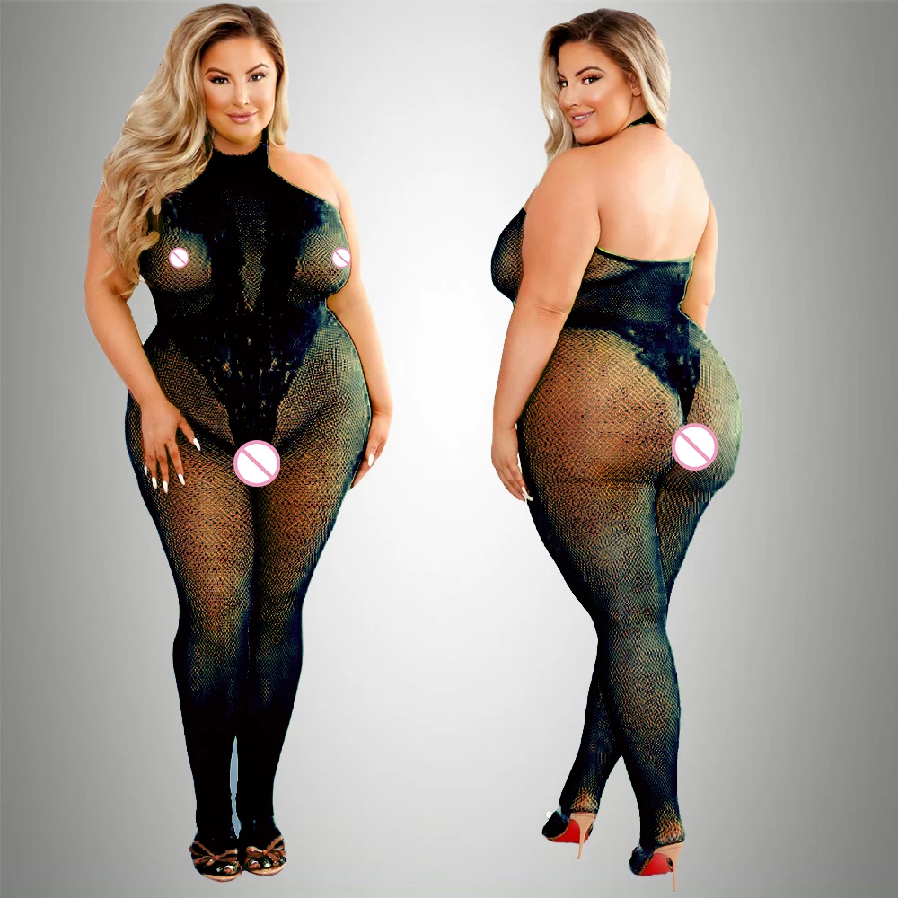 Fishnet Stocking Women - 2024 Plus Size Bodystocking gorące body